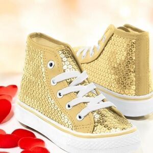 Balera Gold Sequin  High-Top Sneakers